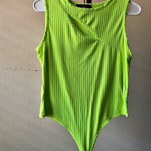 Neon Green Ribbed Bodysuit